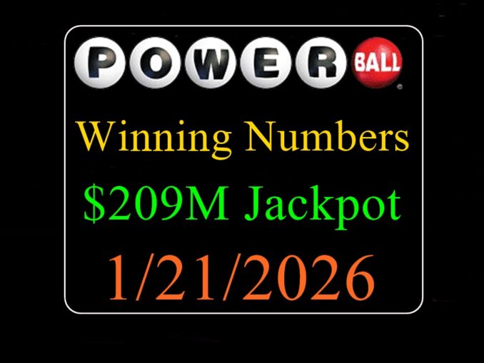 Powerball-drawing-result-numbers 21 January 2026